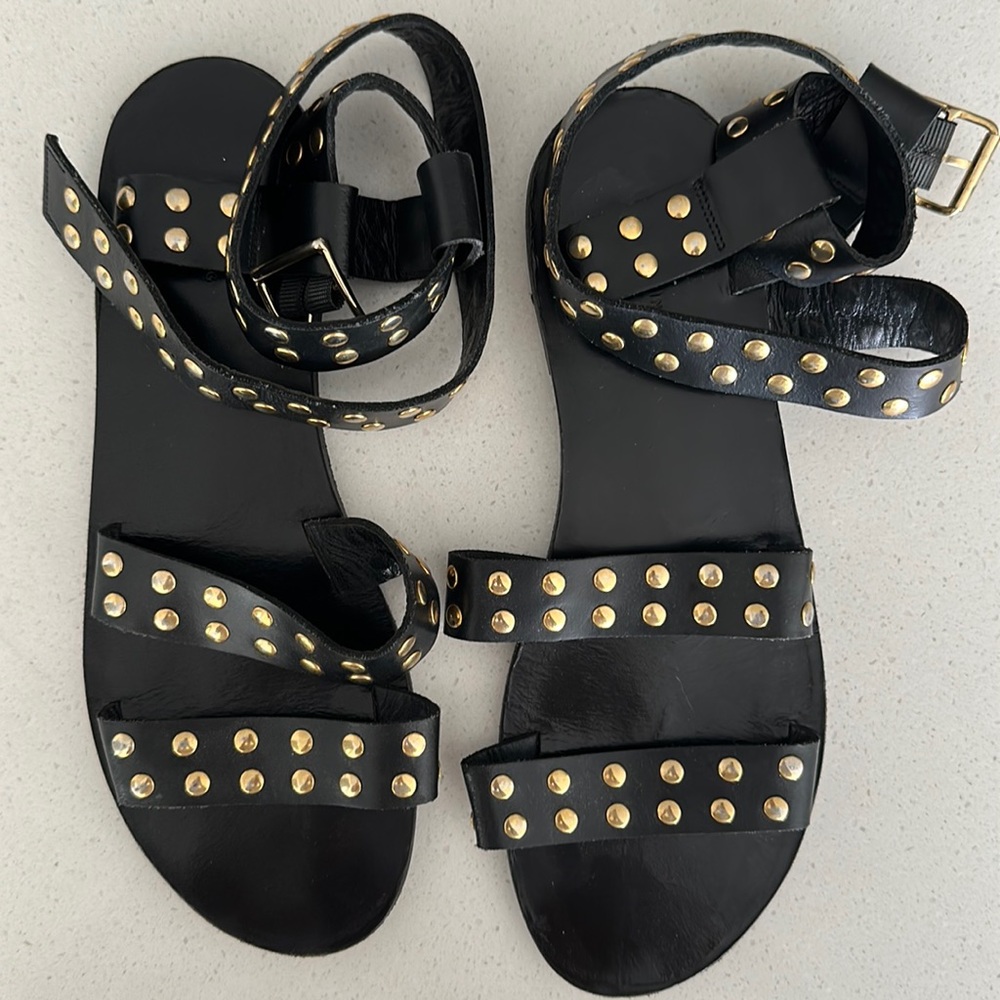 Anine Bing ankle wrap leather sandales